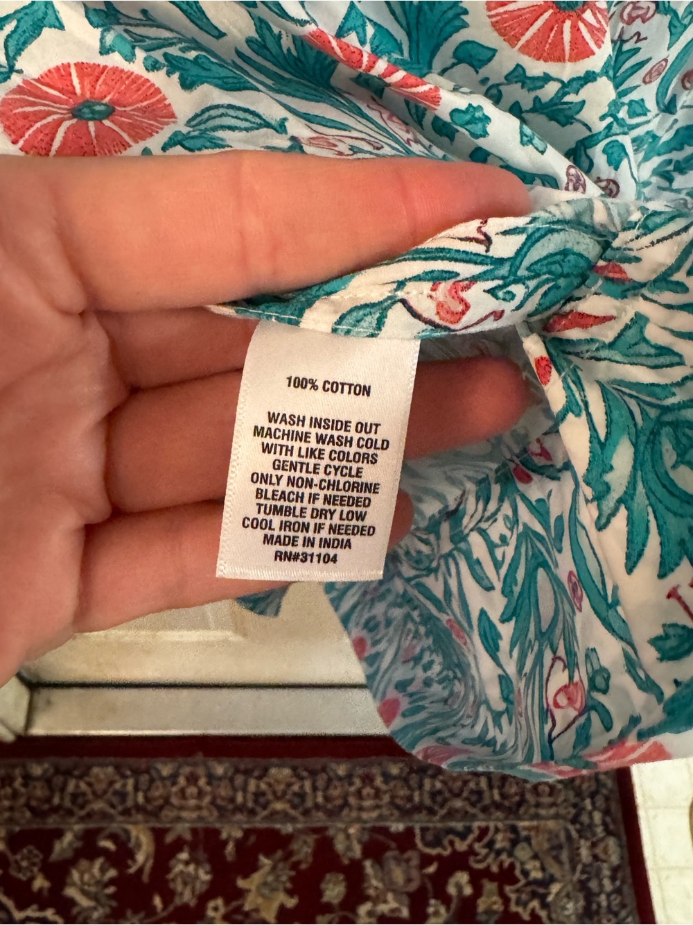 crown & ivy Teal Floral Mini Dress with Coral Accents NWT*** - Picture 5 of 6
